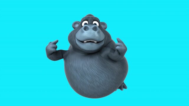Fun 3D cartoon gorilla (with alpha channel)