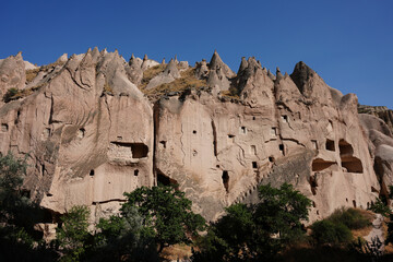 Rock Formations in Zelve Valley, Nevsehir, Turkiye