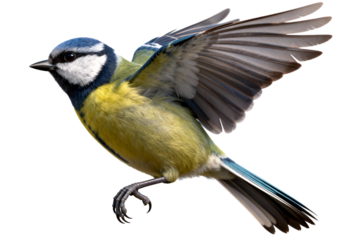 Eurasian Blue Tit Bird in Flight
