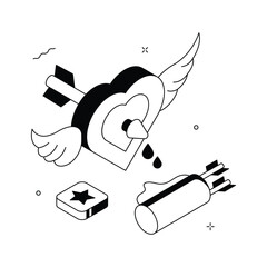 Fototapeta premium Trendy isometric illustration of love cupid character for valentines design themes