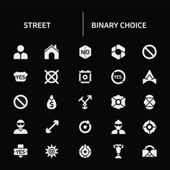 Street Binary Choice Yes No UI Icons Streetwear Style