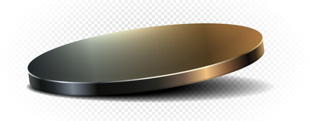 Levitation Gold black luxury podium Vector stage for premium product display with shadow