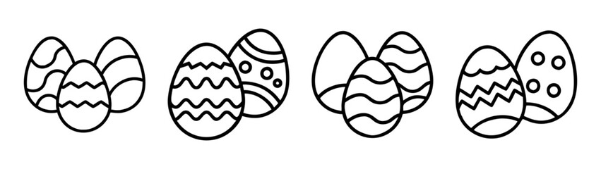 Easter eggs coloring page for kids and adults simple easter egg designs vector illustration art
