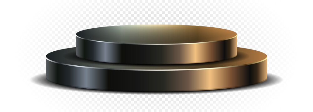 Gold black luxury podium Vector stage for premium product display with transparent png background