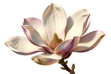 Magnolia Flower with Delicate Petals in Pastel Colors