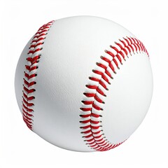 A close-up studio shot of a white baseball with red stitching (1)