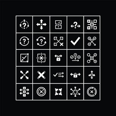 Cyberpunk Decision Logic Grid Icon Pack Y2K Streetwear