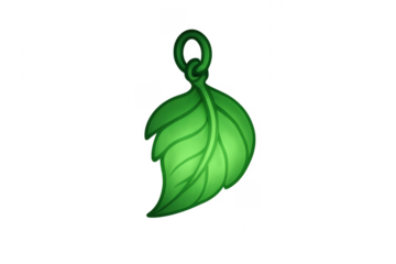 Green leaf pendant charm representing nature and fantasy