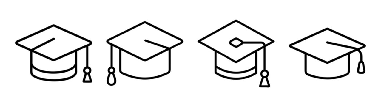 Graduation caps vector image for academic achievement college university degree education success