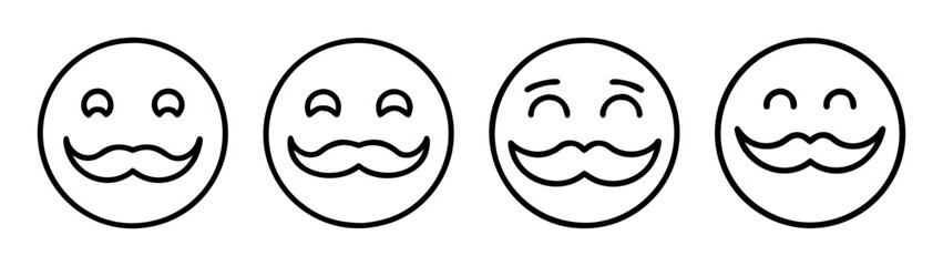 Obraz premium Cartoon faces with mustaches vector illustration for graphic design and creative projects use 