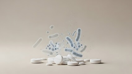 pills on a white background