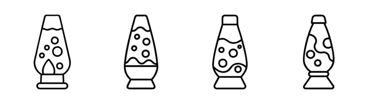 Collection of retro lava lamps vector illustration for graphic design and decoration elements