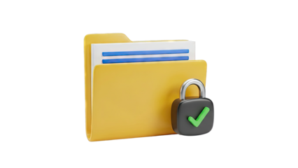 Secure Folder Icon with Lock and Checkmark