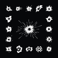 Explosive Impact Glitch Starburst Elements Streetwear