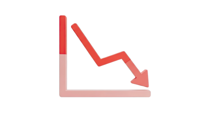 Red Arrow Graph Showing Decline