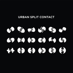 Urban Split Contact Shapes Collection for Y2K Streetwear Graphics