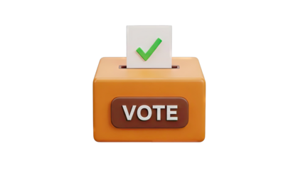 3D Render of a Ballot Box with a Voted Ballot