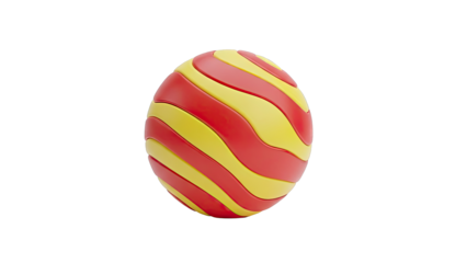 Red and Yellow Striped Sphere