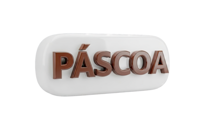 3D "P?scoa" Text on White Oval