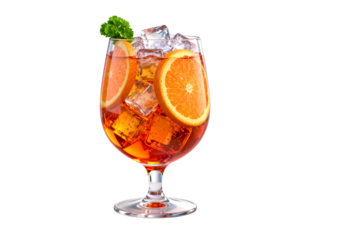 Refreshing Aperol Spritz Cocktail with Orange and Ice