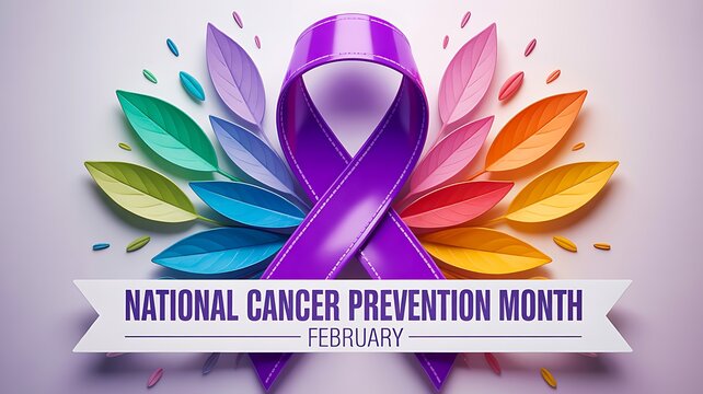 National cancer prevention month awareness ribbon concept
