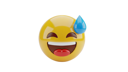 Grinning Face with Sweat Emoji