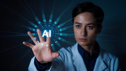 Artificial intelligence technology in scientific research concept
