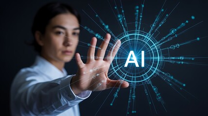 Artificial intelligence technology in scientific research concept
