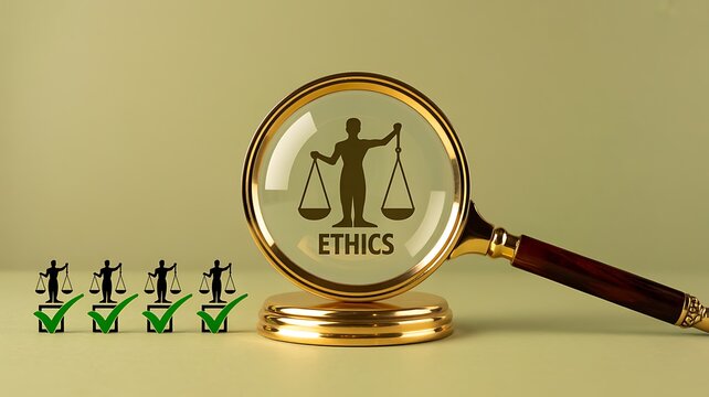 Business ethics and moral values decision making concept
