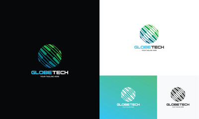 business global tech logo design vector template