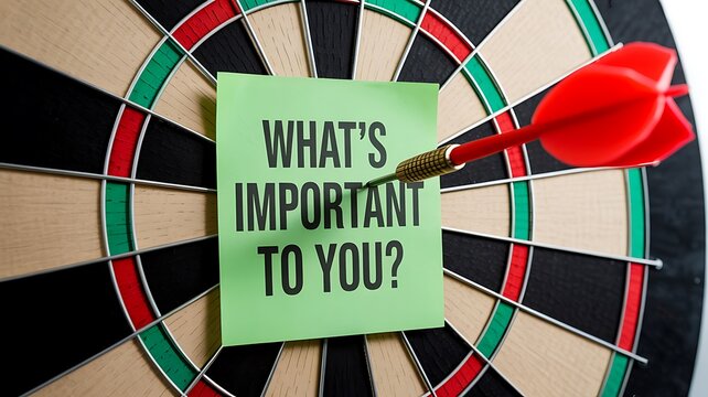 Goal setting and priorities concept with target board
