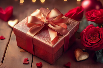 Ein wundersch&ouml;n eingepacktes Valentinsgeschenk