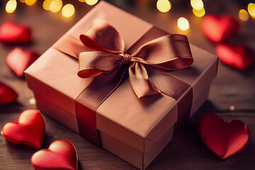 Ein wundersch&ouml;n eingepacktes Valentinsgeschenk