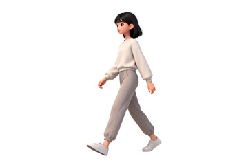 3D Stylized Young Girl Walking