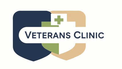 Logo with shields, cross, and "VETERANS CLINIC" text
