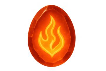 Dragon egg glowing with fire flame element