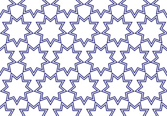 Geometric islamic seamless pattern. Geometric outline texture on white background. Beautiful arabic pattern for design element.