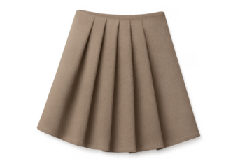 Brown pleated wool mini skirt with pleats