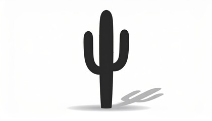 Hand drawn cactus in black art print with winter frost texture and a frozen season pattern surface