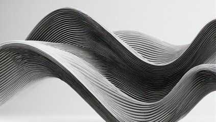 Textured, wave-like, 3D structure of flowing, layered, grey lines
