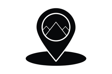 gps location vector icon silhouette