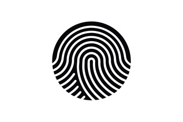 fingerprint scan vector icon silhouette