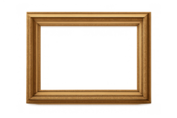 Wooden frame having a classic design, providing a clear transparent background for your image or text