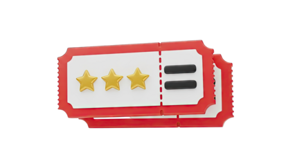 Three Gold Stars on a Red Ticket