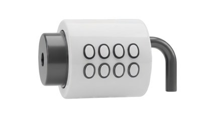 White Combination Lock with Four Dials