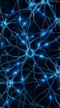 Electric neural pathways: pulsating blue network of connections. Loop
