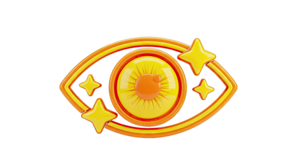 Stylized Eye Logo with Stars
