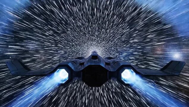 Sci Fi Warp Speed Space Travel With Light Speed Stars Cinematic Video