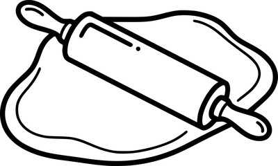 Rolling Pin Baking Kitchen Tool Vector Illustration