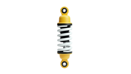 Yellow and White Shock Absorber with Spring